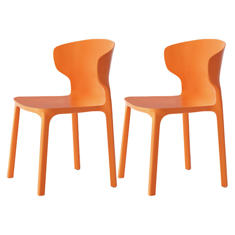 Sillas de comedor de plástico estilo escandinavo sin brazos Sillas con respaldo (juego de 4)