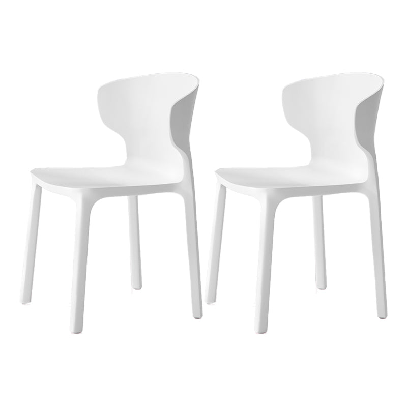 Sillas de comedor de plástico estilo escandinavo sin brazos Sillas con respaldo (juego de 4)