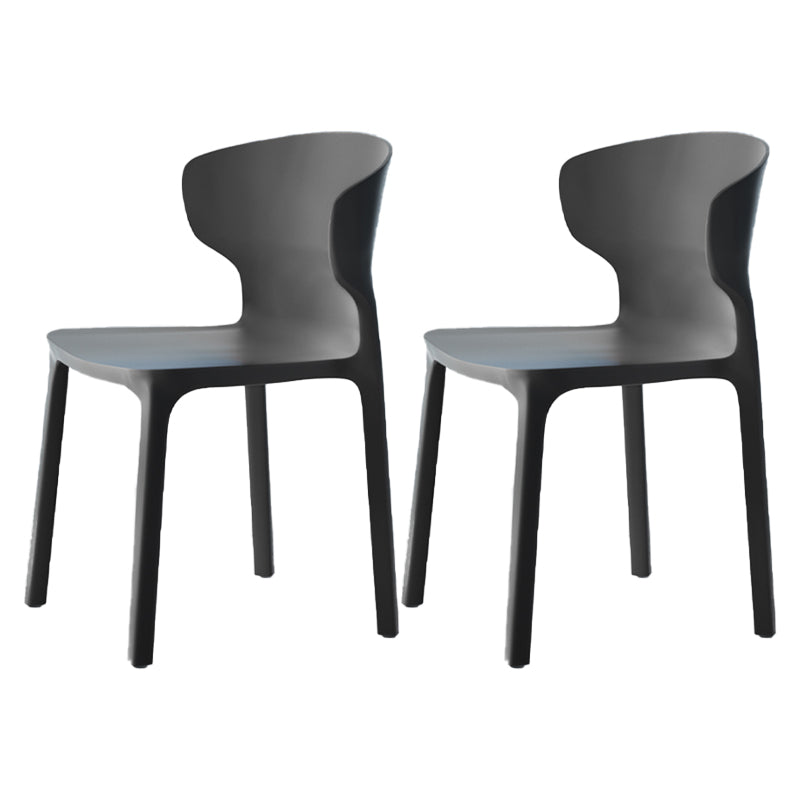 Sillas de comedor de plástico estilo escandinavo sin brazos Sillas con respaldo (juego de 4)