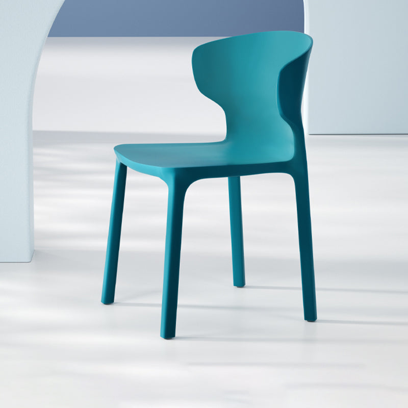 Sillas de comedor de plástico estilo escandinavo sin brazos Sillas con respaldo (juego de 4)
