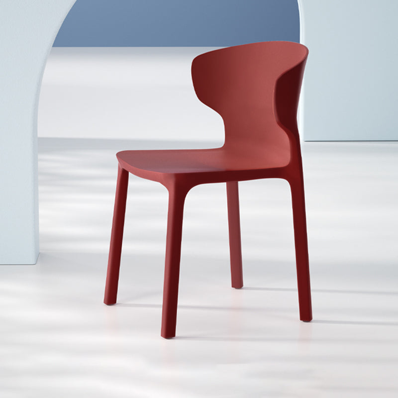 Chaises sans accoudoirs en plastique de style scandinave (Ensemble de 4)