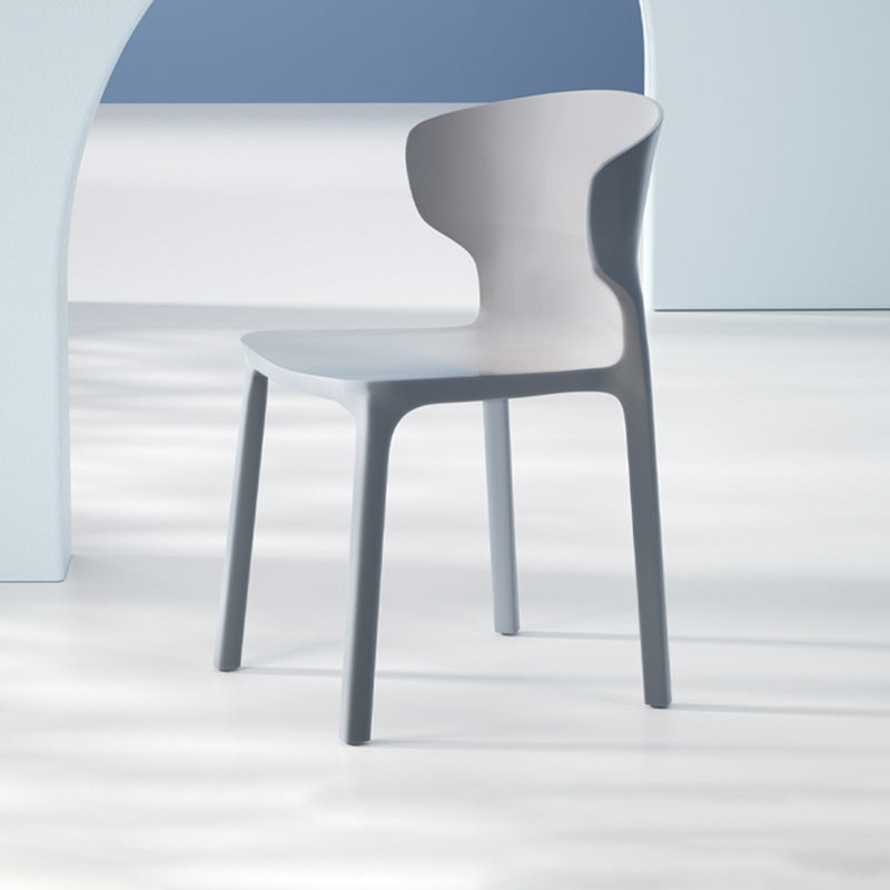 Chaises sans accoudoirs en plastique de style scandinave (Ensemble de 4)