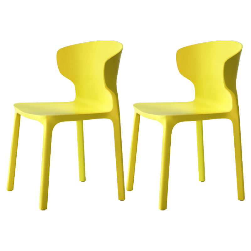 Sillas de comedor de plástico estilo escandinavo sin brazos Sillas con respaldo (juego de 4)