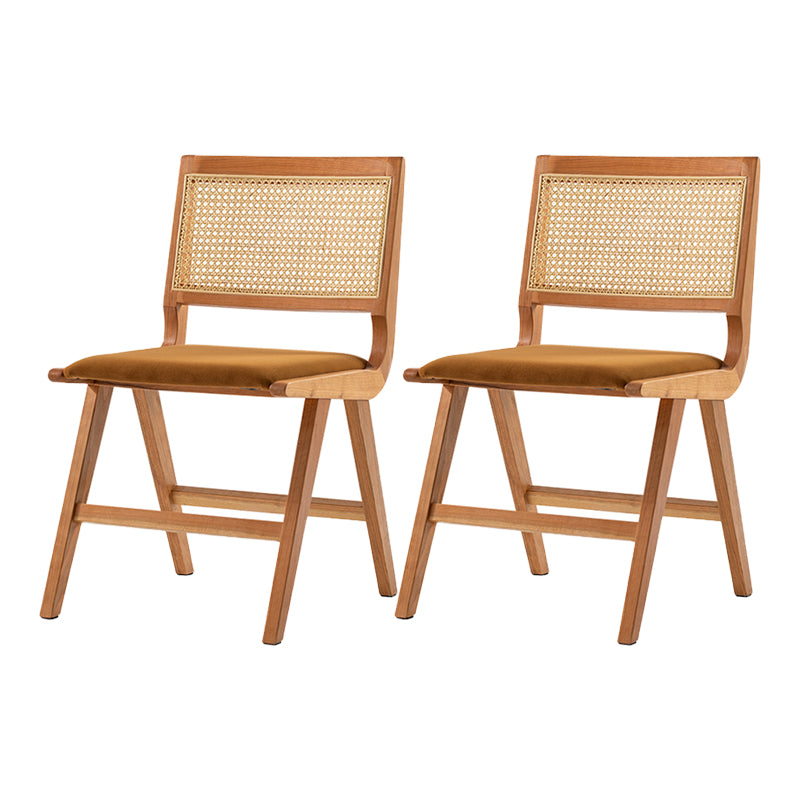 Traditionele stijl eetstoelen keukenarmloze zijstoelen met houten benen