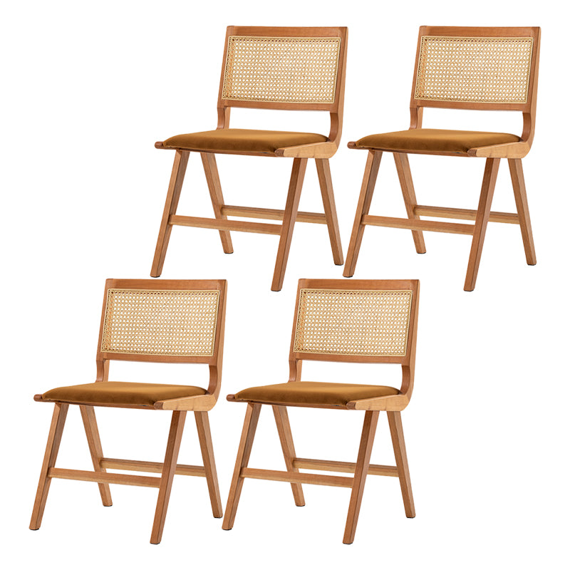 Traditionele stijl eetstoelen keukenarmloze zijstoelen met houten benen