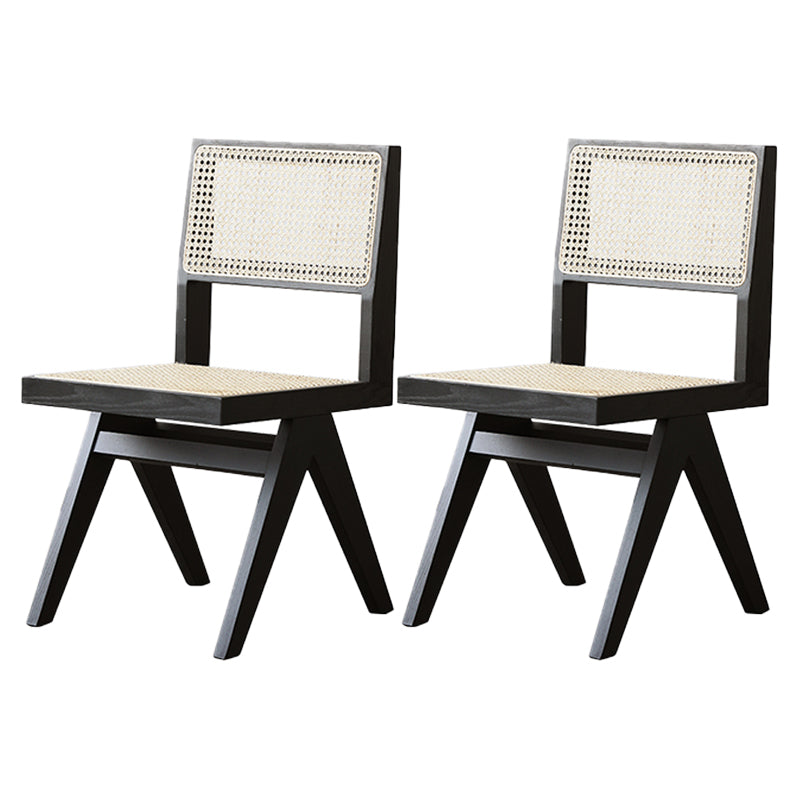 Traditionele stijl eetstoelen keukenarmloze zijstoelen met houten benen