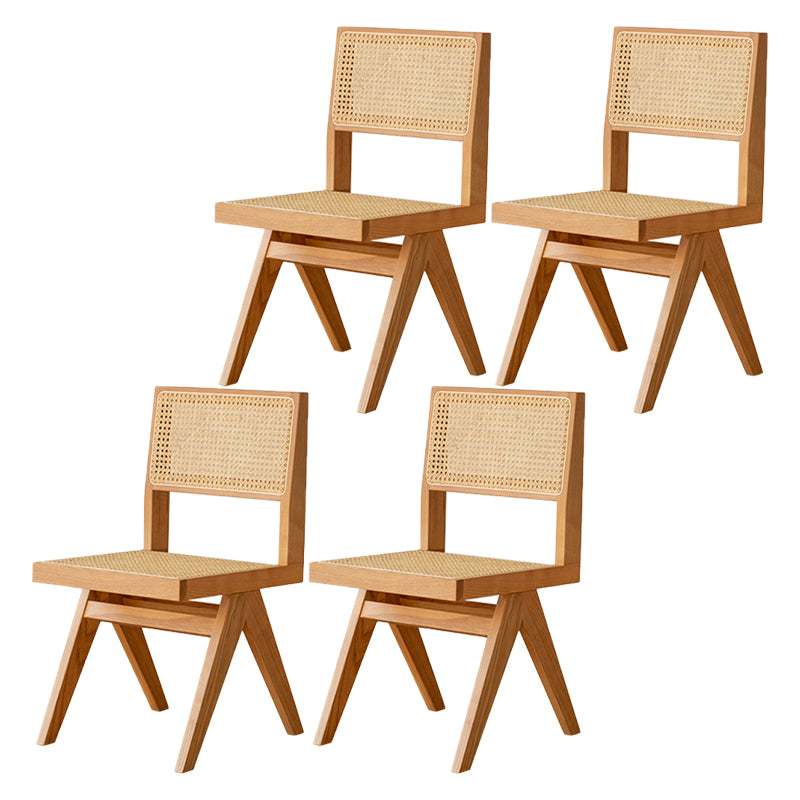 Traditionele stijl eetstoelen keukenarmloze zijstoelen met houten benen