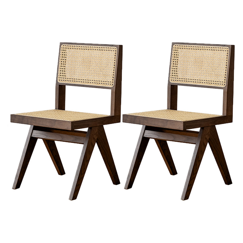 Traditionele stijl eetstoelen keukenarmloze zijstoelen met houten benen
