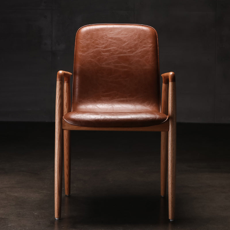 Silla de comedor de estilo tradicional, brazo de cocina, silla individual con patas de madera