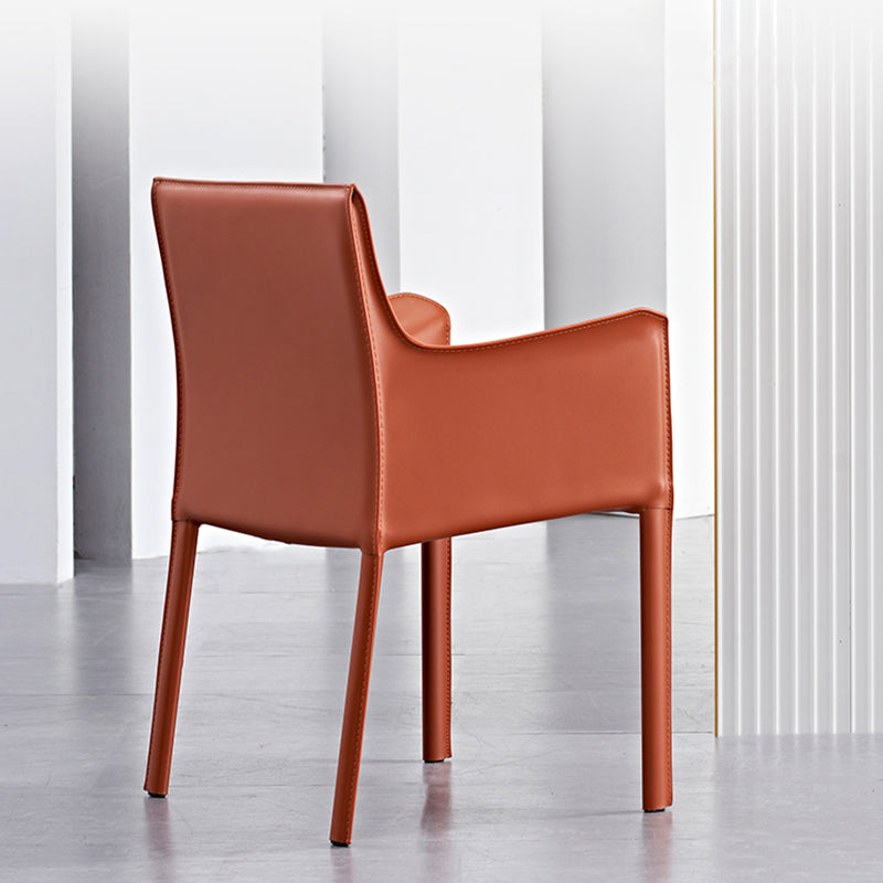 Silla de comedor de metal contemporáneo Comedor Silla individual con respaldo sólido y brazo