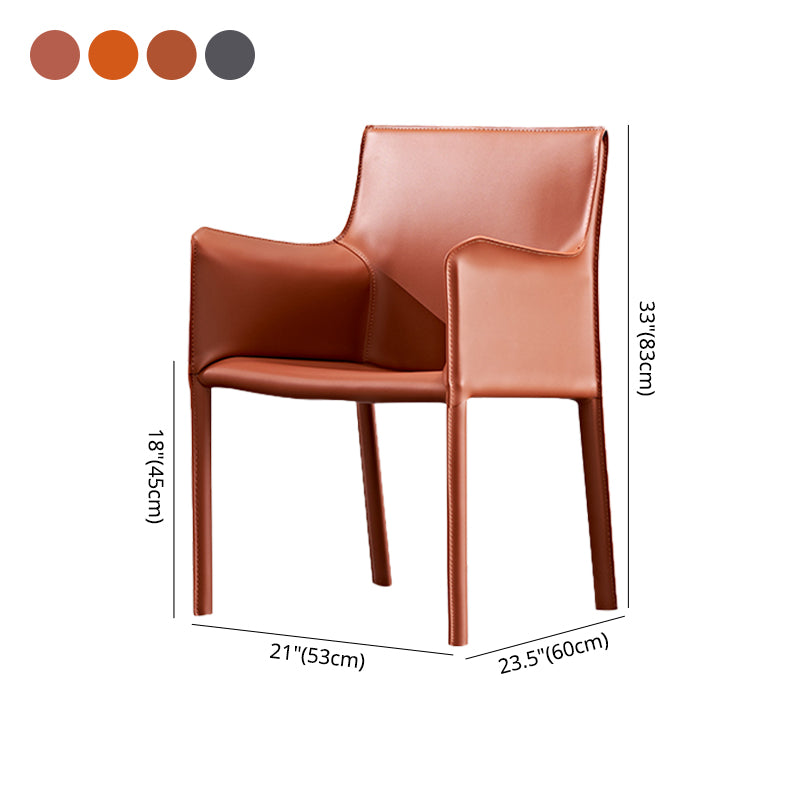 Silla de comedor de metal contemporáneo Comedor Silla individual con respaldo sólido y brazo