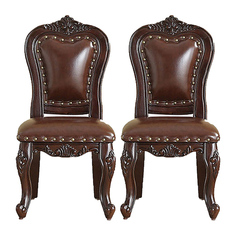 Silla de comedor de estilo tradicional, sillas laterales sin brazos de cocina con patas de madera