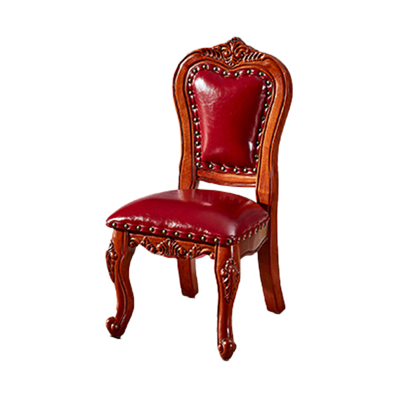 Silla de comedor de estilo tradicional, sillas laterales sin brazos de cocina con patas de madera