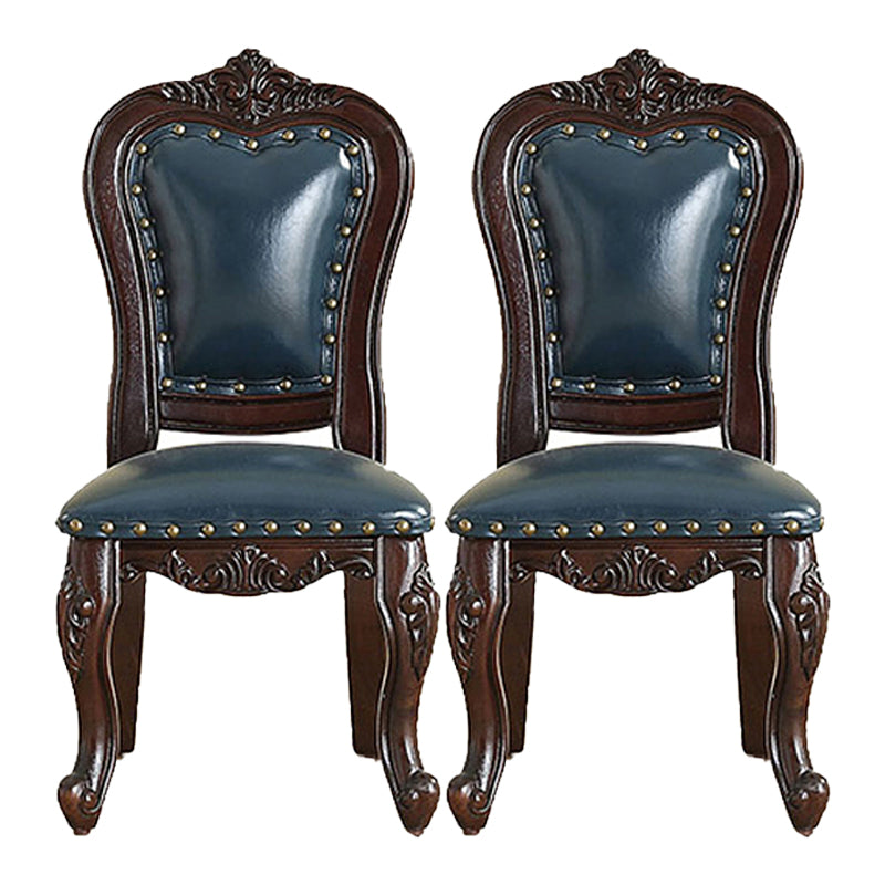 Silla de comedor de estilo tradicional, sillas laterales sin brazos de cocina con patas de madera