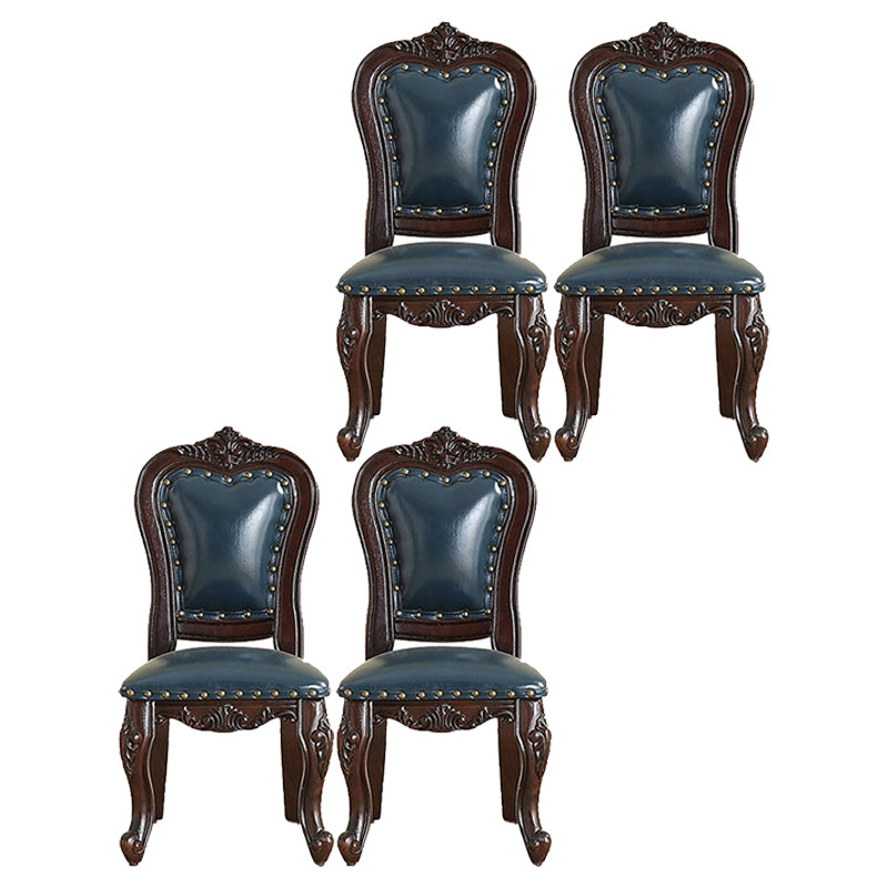 Silla de comedor de estilo tradicional, sillas laterales sin brazos de cocina con patas de madera