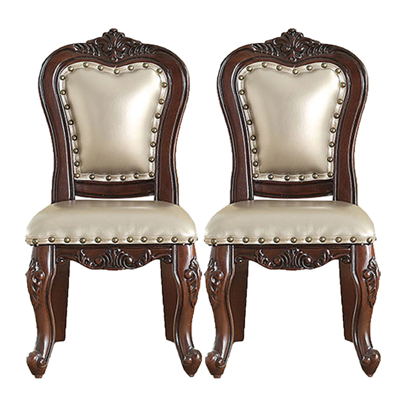 Silla de comedor de estilo tradicional, sillas laterales sin brazos de cocina con patas de madera