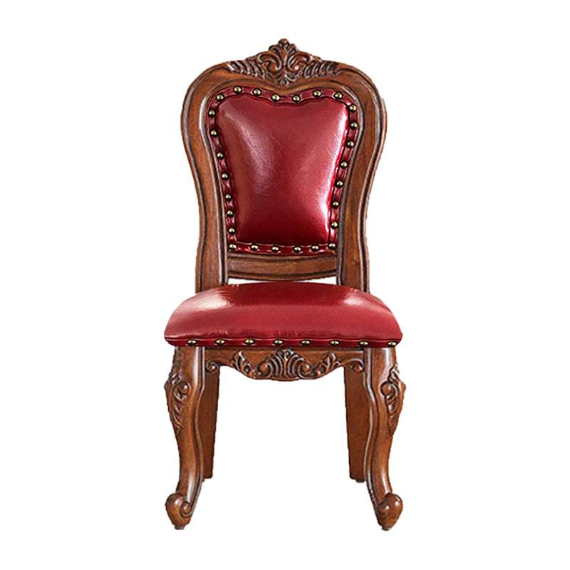 Silla de comedor de estilo tradicional, sillas laterales sin brazos de cocina con patas de madera