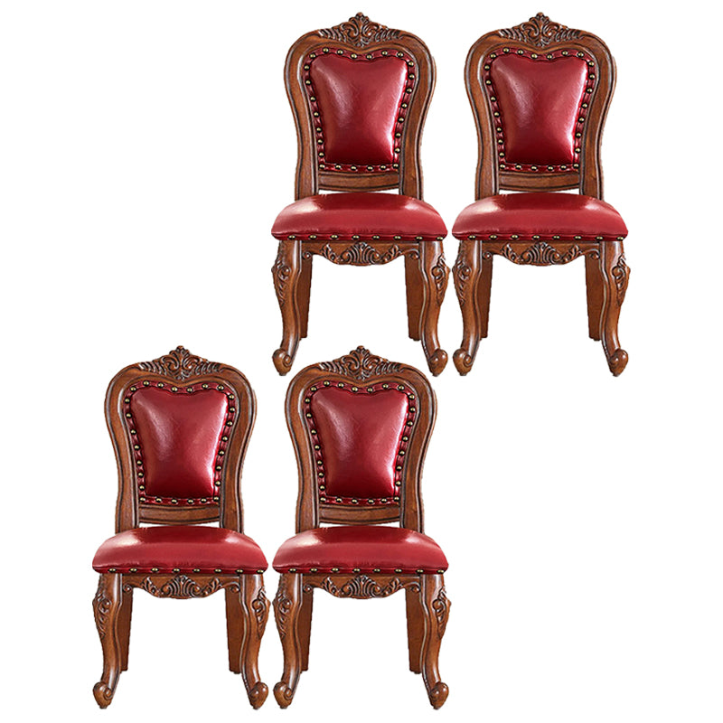Silla de comedor de estilo tradicional, sillas laterales sin brazos de cocina con patas de madera