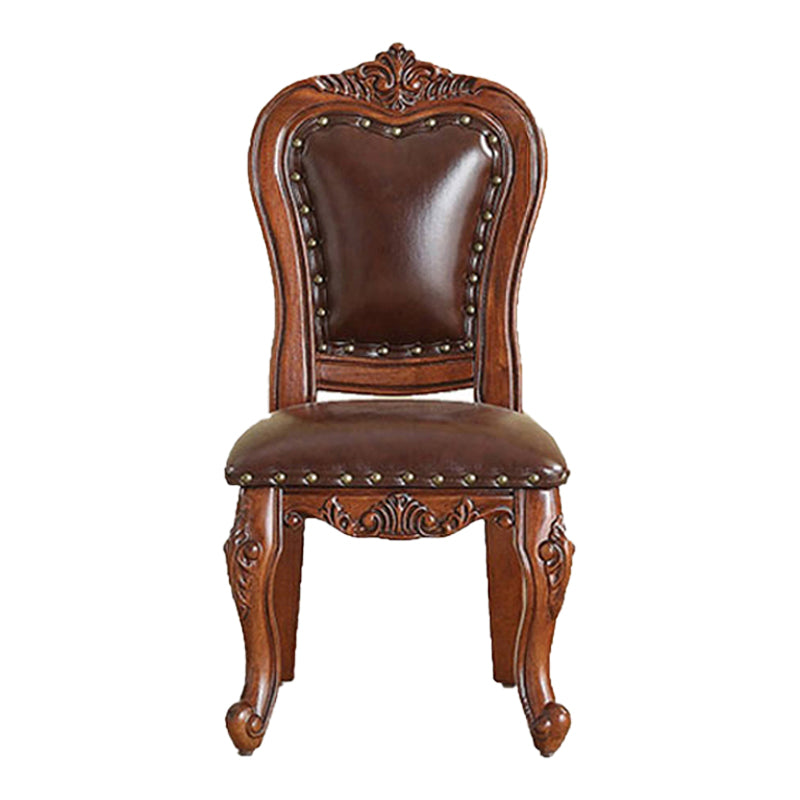 Silla de comedor de estilo tradicional, sillas laterales sin brazos de cocina con patas de madera