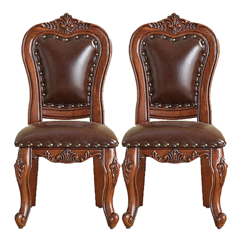Silla de comedor de estilo tradicional, sillas laterales sin brazos de cocina con patas de madera