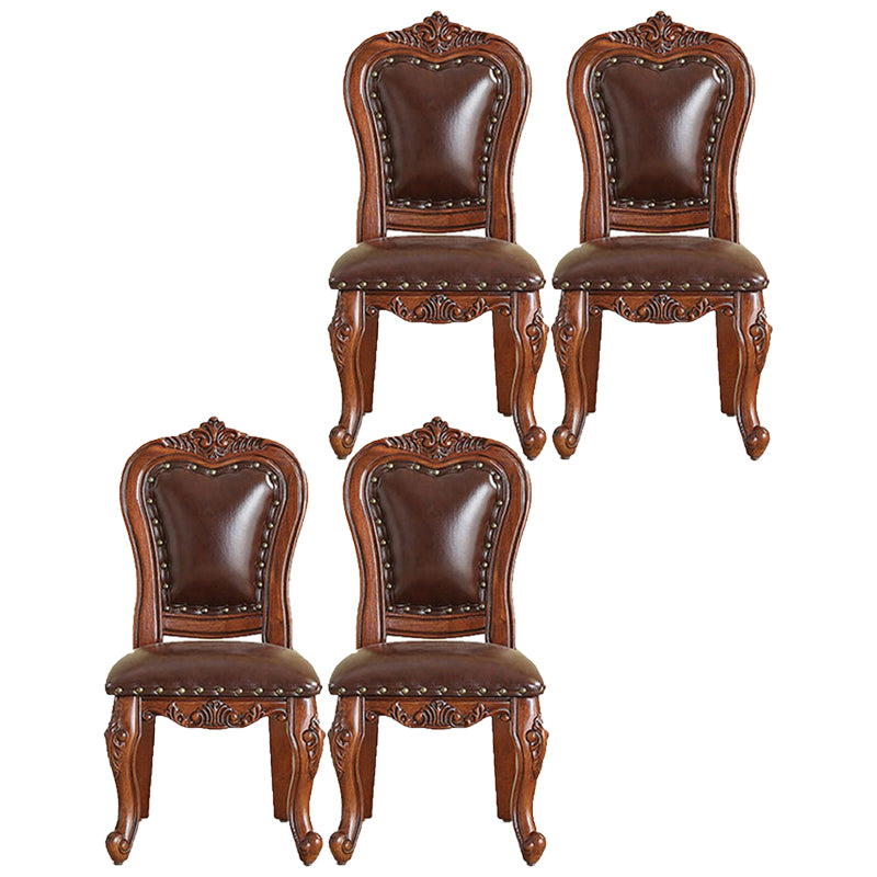Silla de comedor de estilo tradicional, sillas laterales sin brazos de cocina con patas de madera