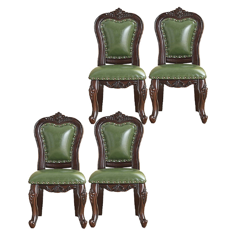 Silla de comedor de estilo tradicional, sillas laterales sin brazos de cocina con patas de madera