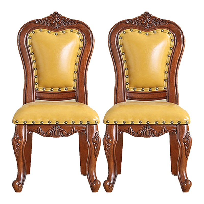 Silla de comedor de estilo tradicional, sillas laterales sin brazos de cocina con patas de madera