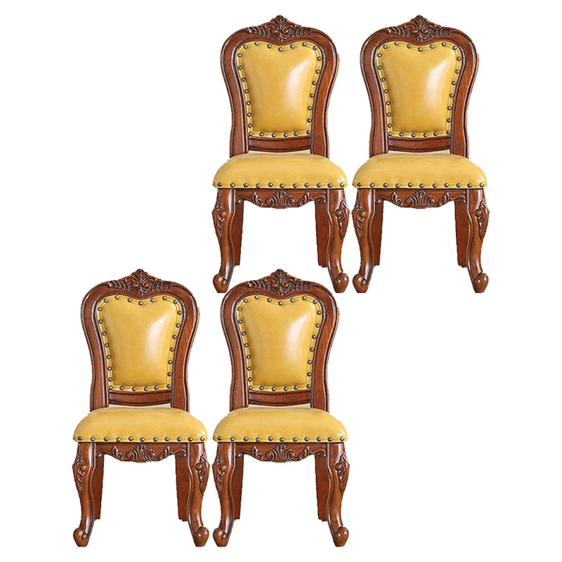 Silla de comedor de estilo tradicional, sillas laterales sin brazos de cocina con patas de madera