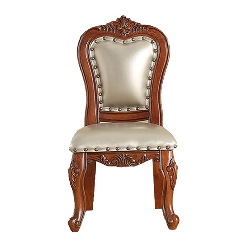Silla de comedor de estilo tradicional, sillas laterales sin brazos de cocina con patas de madera
