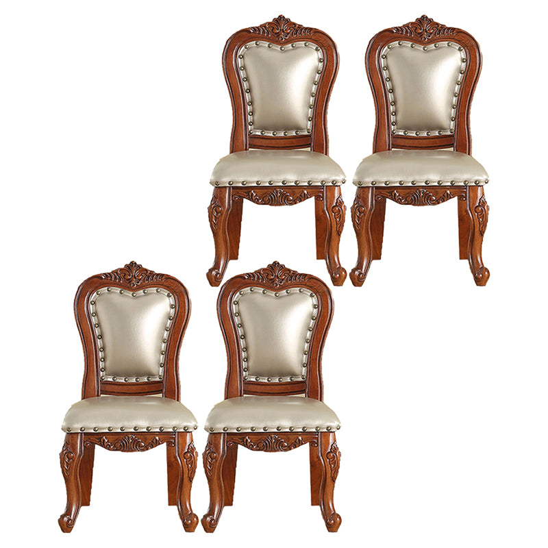 Silla de comedor de estilo tradicional, sillas laterales sin brazos de cocina con patas de madera