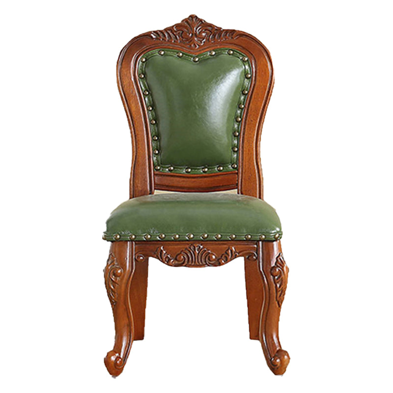 Silla de comedor de estilo tradicional, sillas laterales sin brazos de cocina con patas de madera