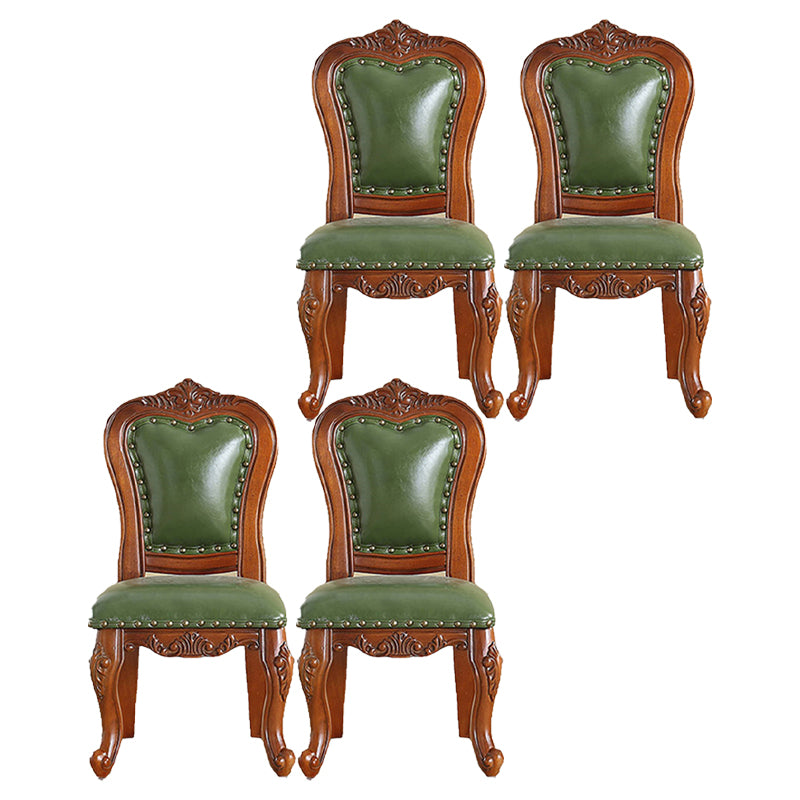 Silla de comedor de estilo tradicional, sillas laterales sin brazos de cocina con patas de madera