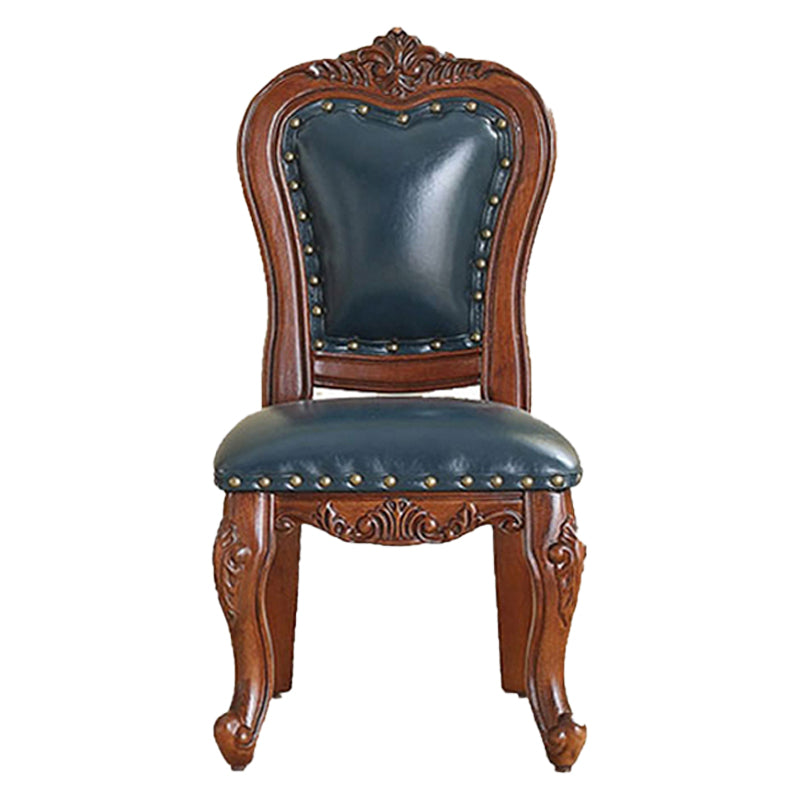 Silla de comedor de estilo tradicional, sillas laterales sin brazos de cocina con patas de madera