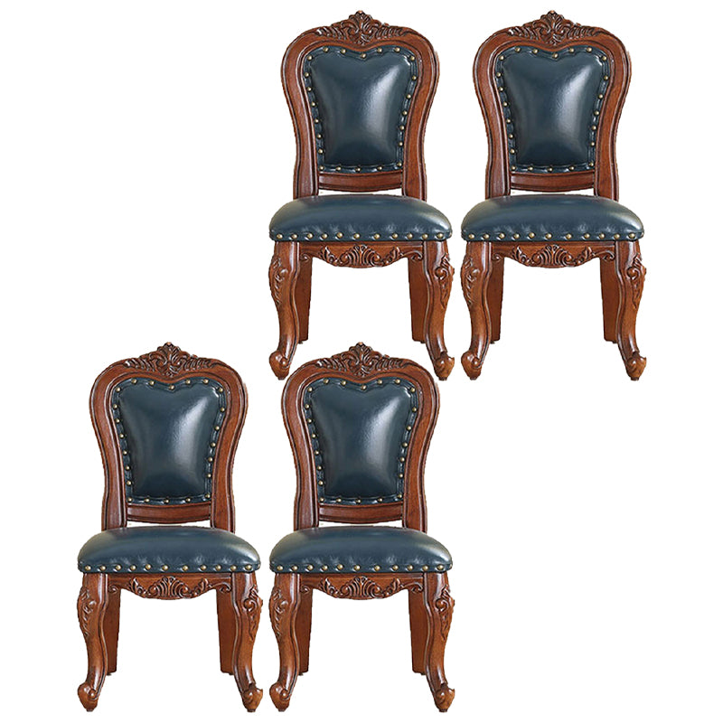 Silla de comedor de estilo tradicional, sillas laterales sin brazos de cocina con patas de madera