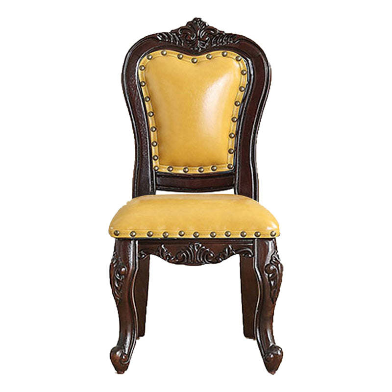 Chaise de salle à manger de style traditionnel, chaises latérales de cuisine sans accoudoirs avec pieds en bois