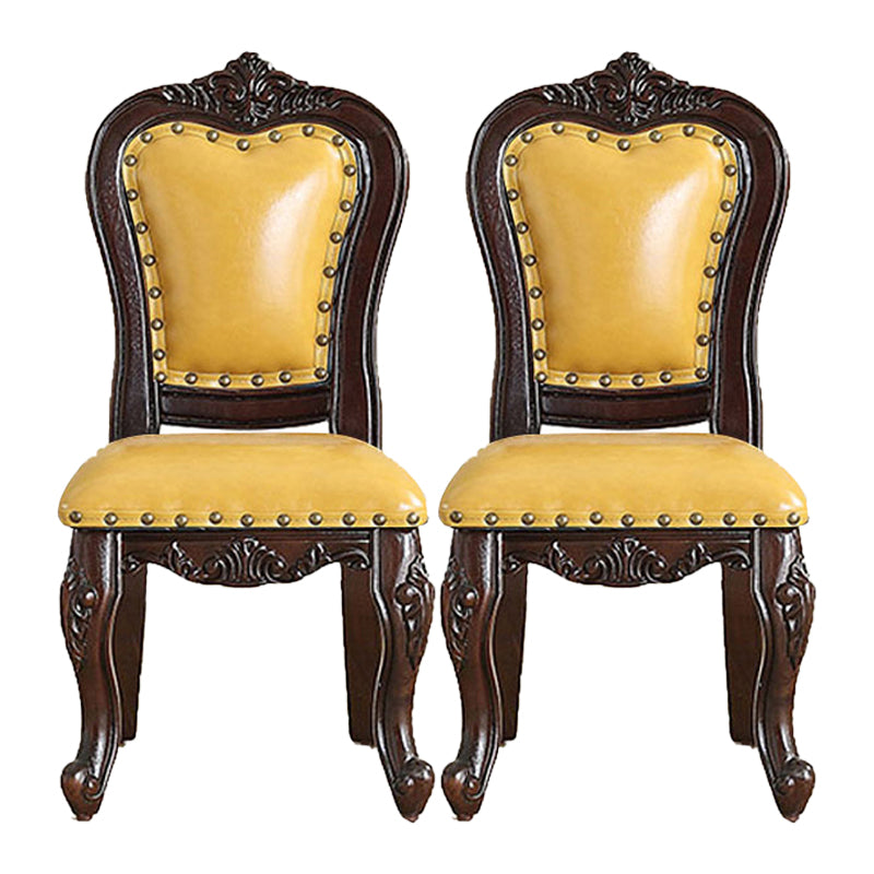 Silla de comedor de estilo tradicional, sillas laterales sin brazos de cocina con patas de madera