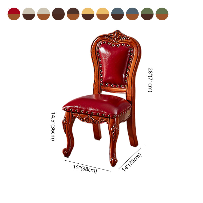 Silla de comedor de estilo tradicional, sillas laterales sin brazos de cocina con patas de madera