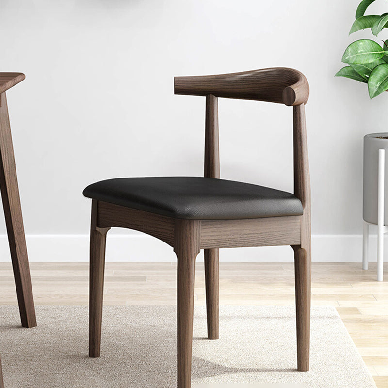 Silla de comedor de estilo tradicional, silla individual lateral sin brazos de cocina con patas de madera
