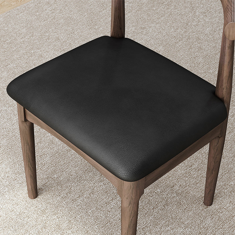 Silla de comedor de estilo tradicional, silla individual lateral sin brazos de cocina con patas de madera