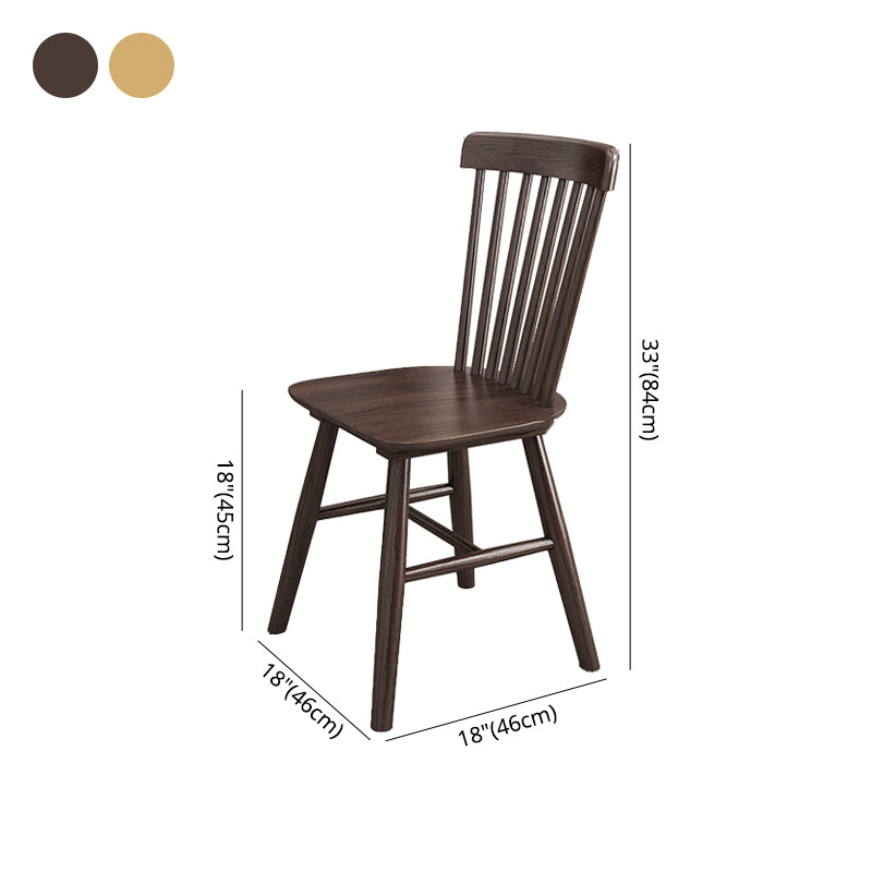 Silla de comedor de estilo tradicional, silla individual lateral sin brazos de cocina con patas de madera