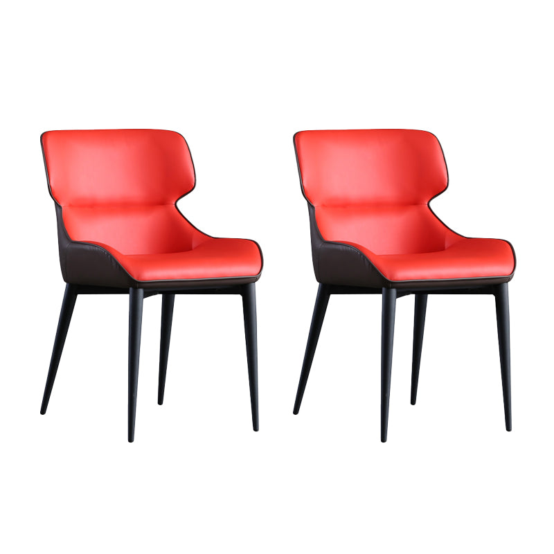 Chaises avec accoudoirs à oreilles de salle à manger en métal de style industriel (Ensemble de 2)