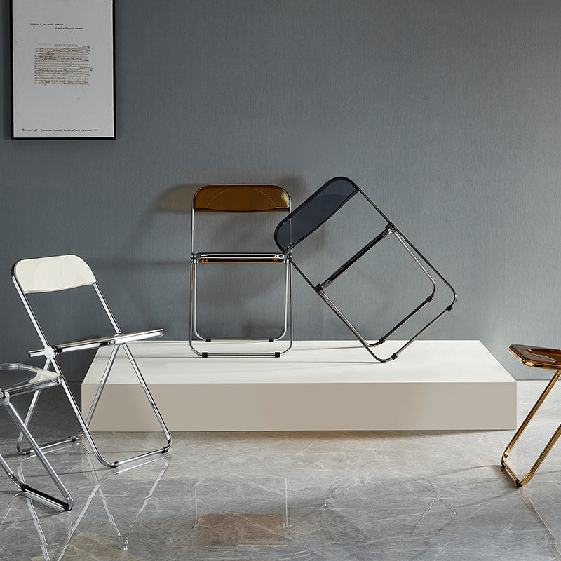 Industrial Style Plastic Dining Armless Chair Open Back Single Dining Side Chair for Restaurant