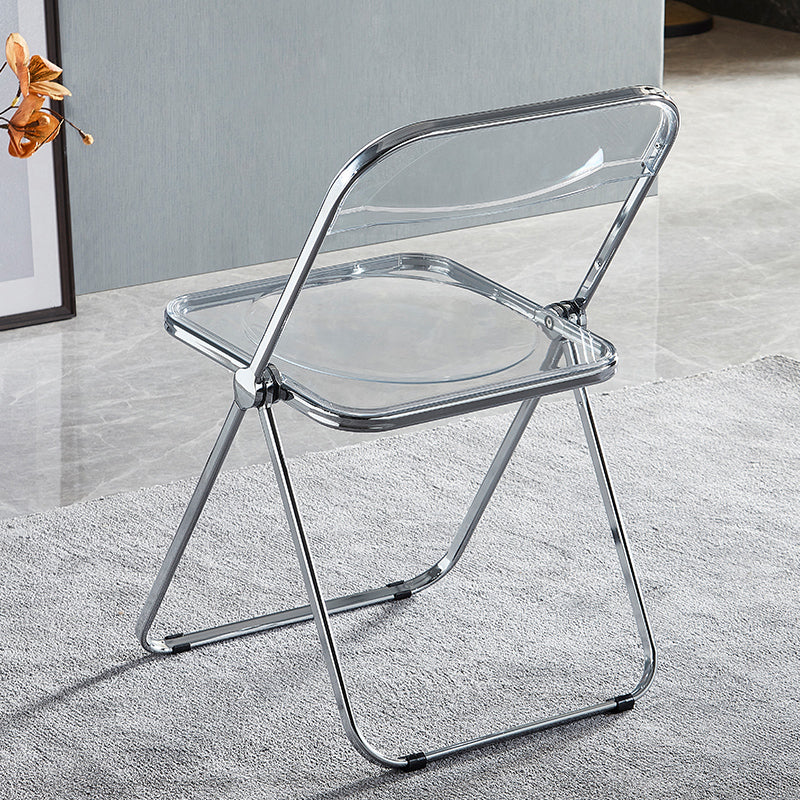 Industrial Style Plastic Dining Armless Chair Open Back Single Dining Side Chair for Restaurant