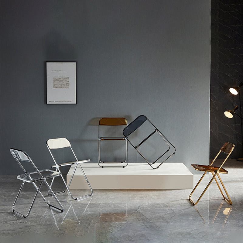 Industrial Style Plastic Dining Armless Chair Open Back Single Dining Side Chair for Restaurant