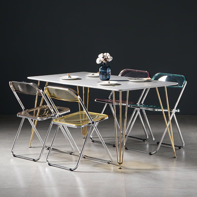 Chaise de salle à manger sans bras en plastique industriel, chaise latérale de salle à manger à dossier ouvert pour restaurant