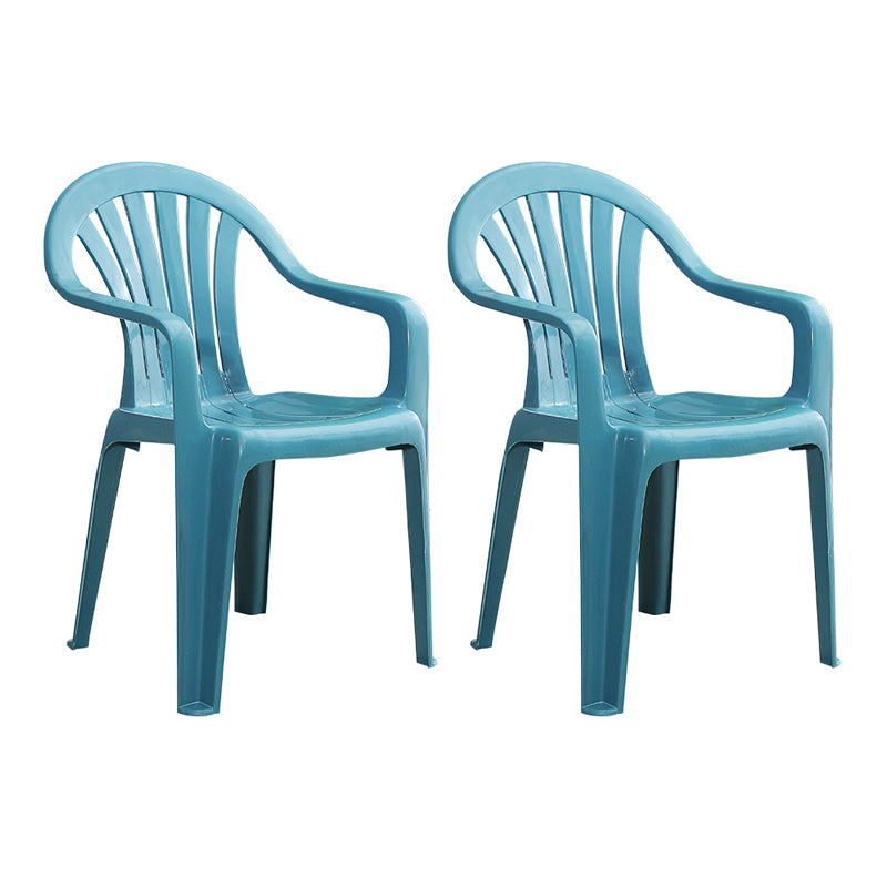 Chaises de salle à manger à bras empilables en plastique de chaise latérale Windsor de style contemporain