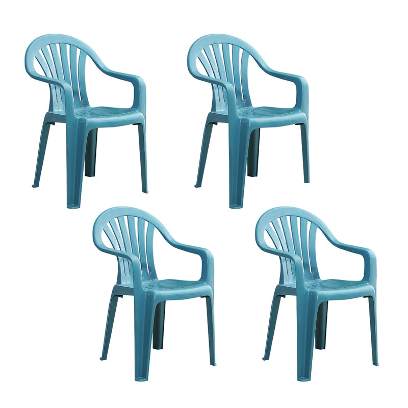 Chaises de salle à manger à bras empilables en plastique de chaise latérale Windsor de style contemporain