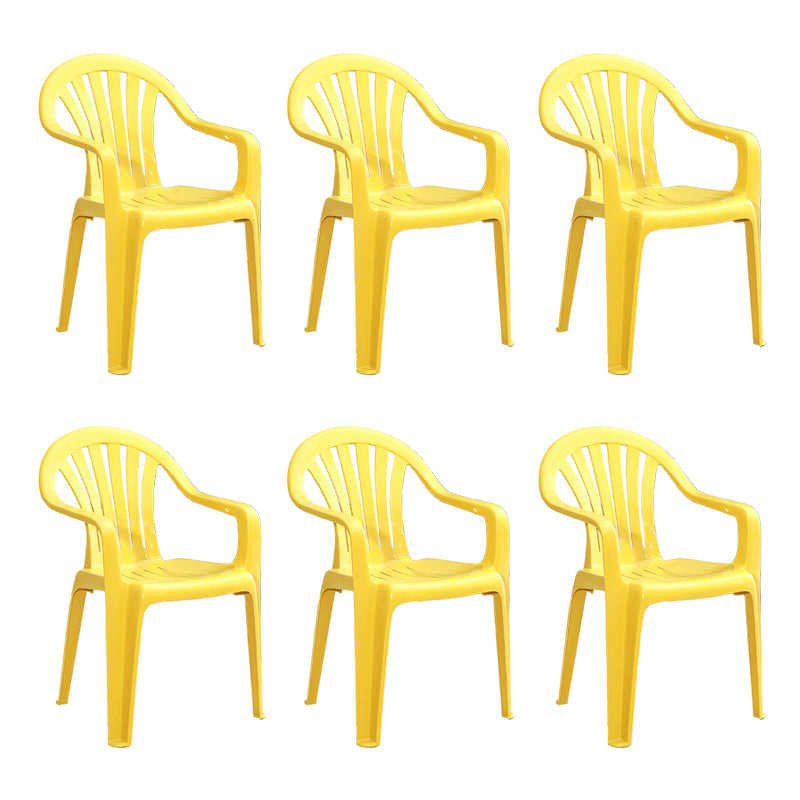 Chaises de salle à manger à bras empilables en plastique de chaise latérale Windsor de style contemporain