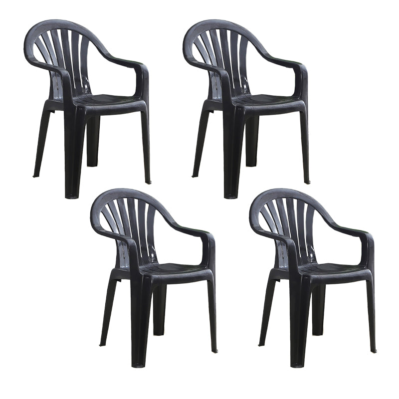 Chaises de salle à manger à bras empilables en plastique de chaise latérale Windsor de style contemporain