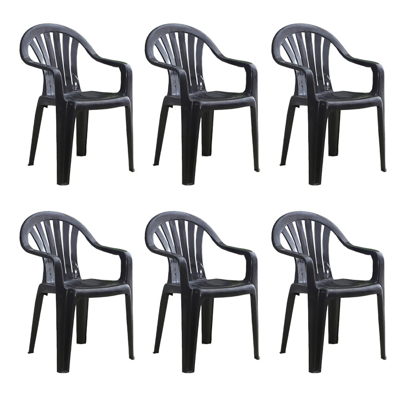 Chaises de salle à manger à bras empilables en plastique de chaise latérale Windsor de style contemporain